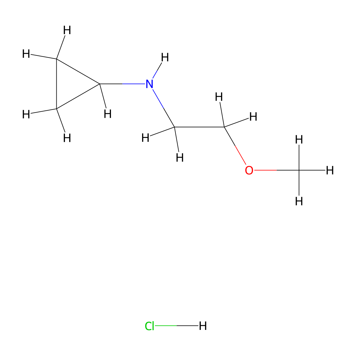 N-(2-methoxyethyl)cyclopropanamine hydrochloride molecular structure, CAS 1116589-38-8