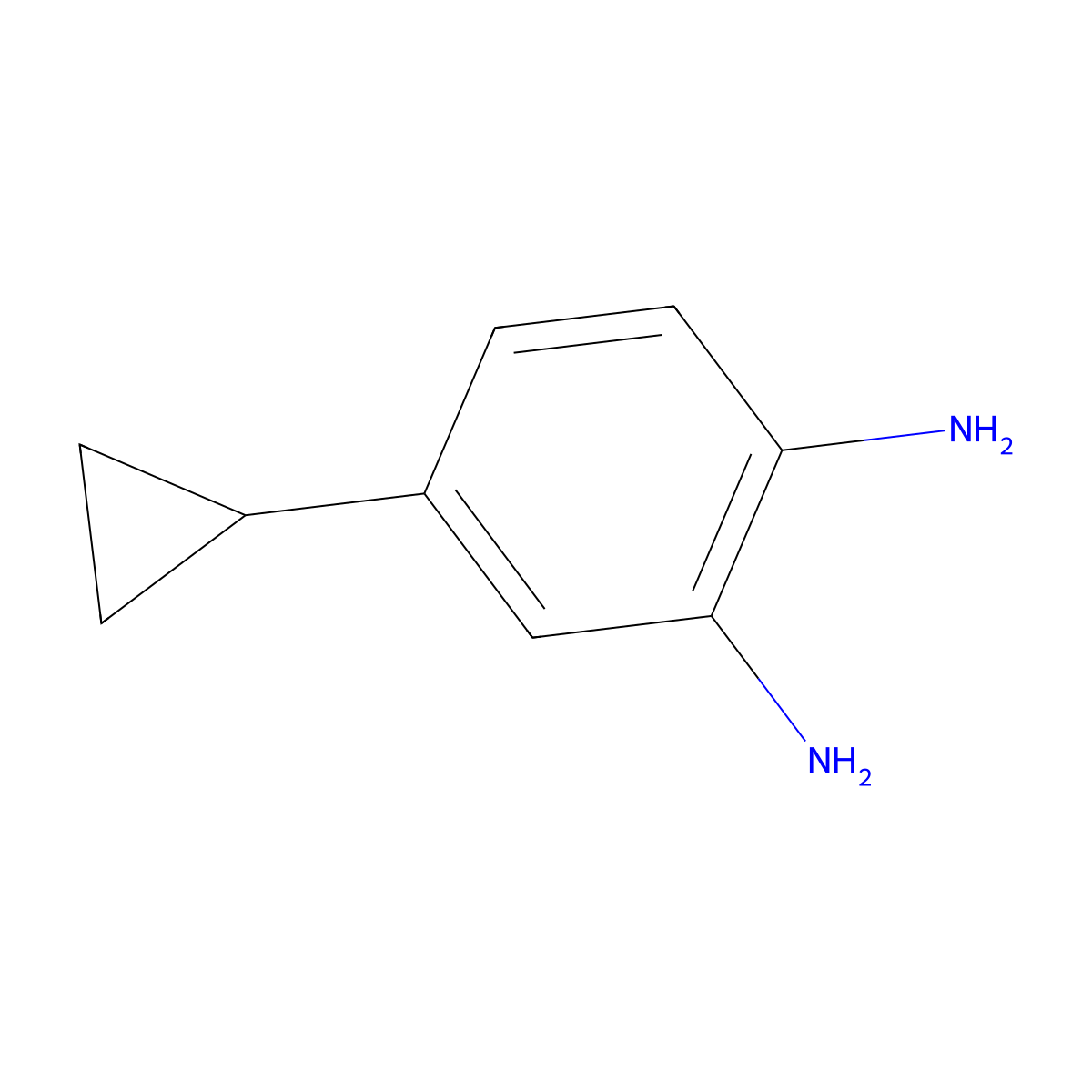 4-Cyclopropylbenzene-1,2-diamine molecular structure, CAS 1116601-71-8