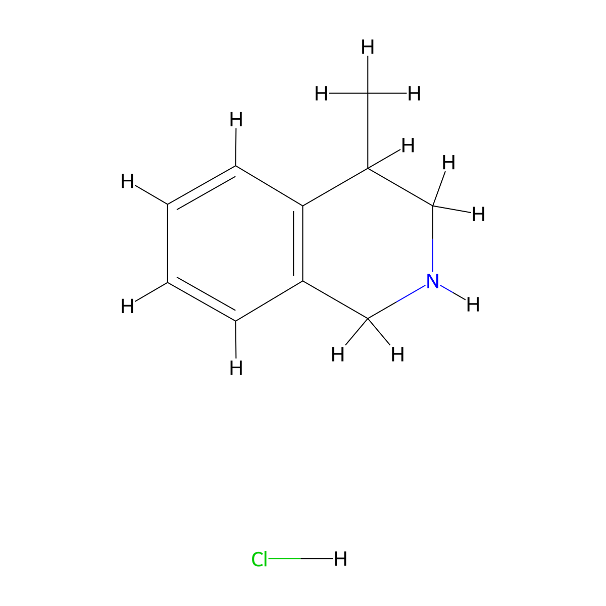 4-Methyl-1,2,3,4-tetrahydroisoquinoline hydrochloride molecular structure, CAS 111661-47-3