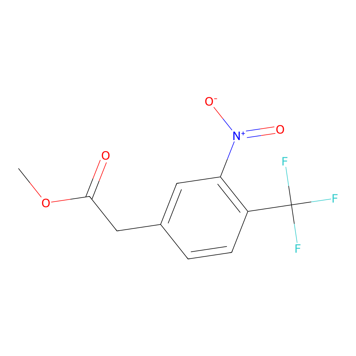 Methyl 2-(3-nitro-4-(trifluoromethyl)phenyl)acetate molecular structure, CAS 1116624-06-6
