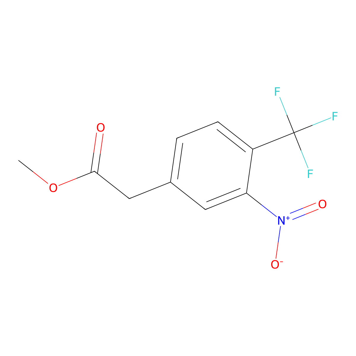 Methyl 2-(3-nitro-4-(trifluoromethyl)phenyl)acetate molecular structure, CAS 1116624-06-6