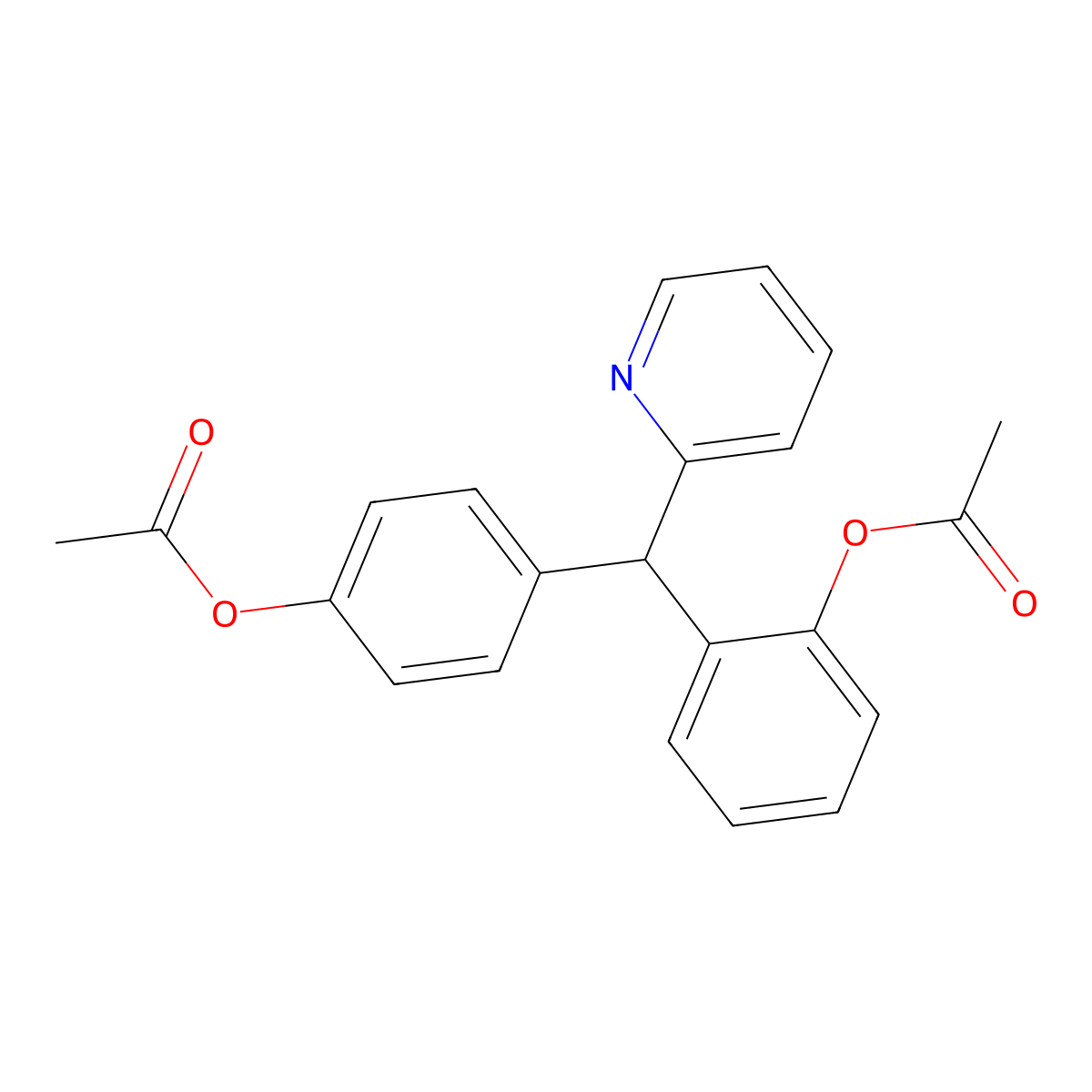 2,4'-(Pyridin-2-ylmethylene)diphenyl diacetate molecular structure, CAS 111664-35-8