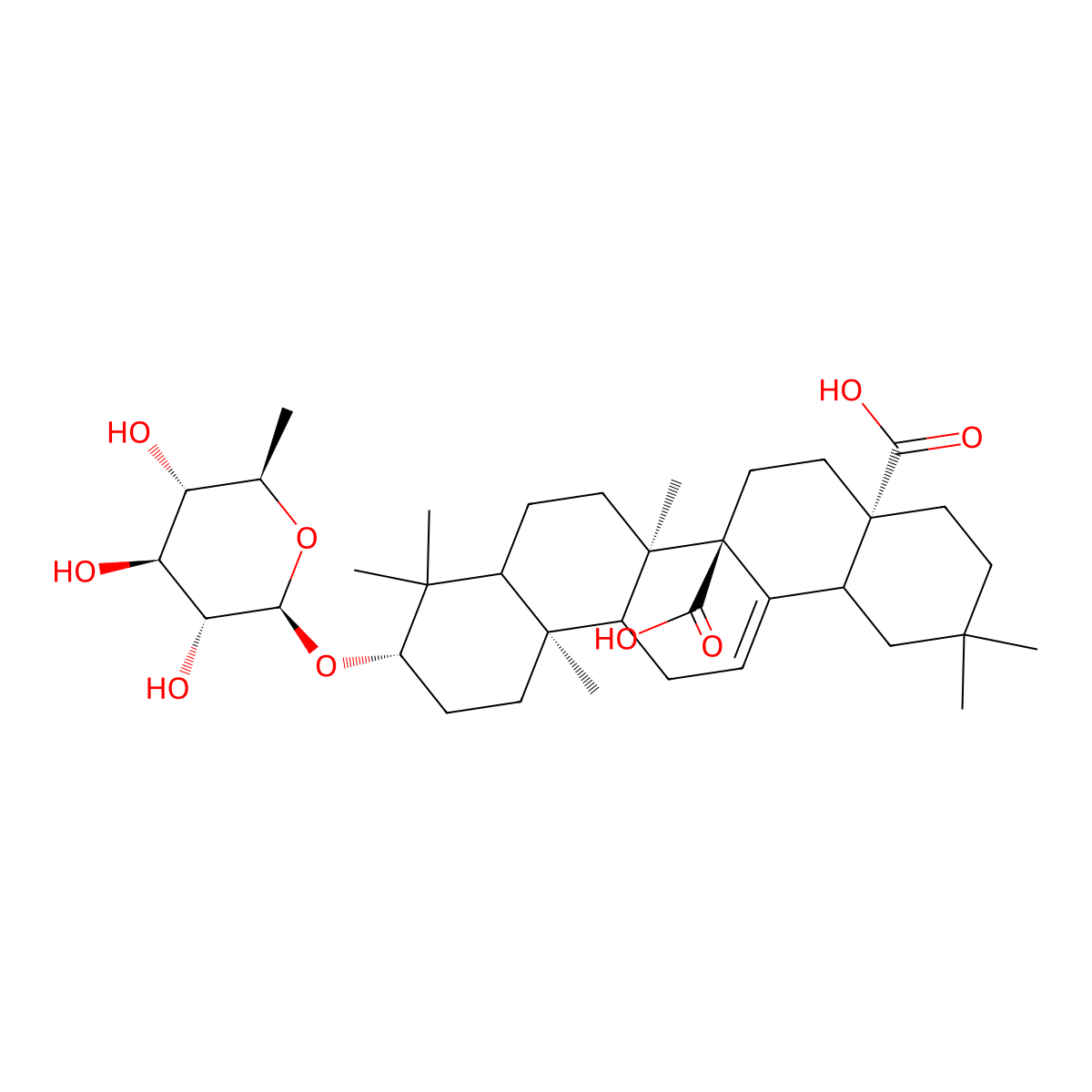 3-Hydroxy-12-oleanene-27,28-dioic acid, 3-O-(6-Deo molecular structure, CAS 111665-41-9