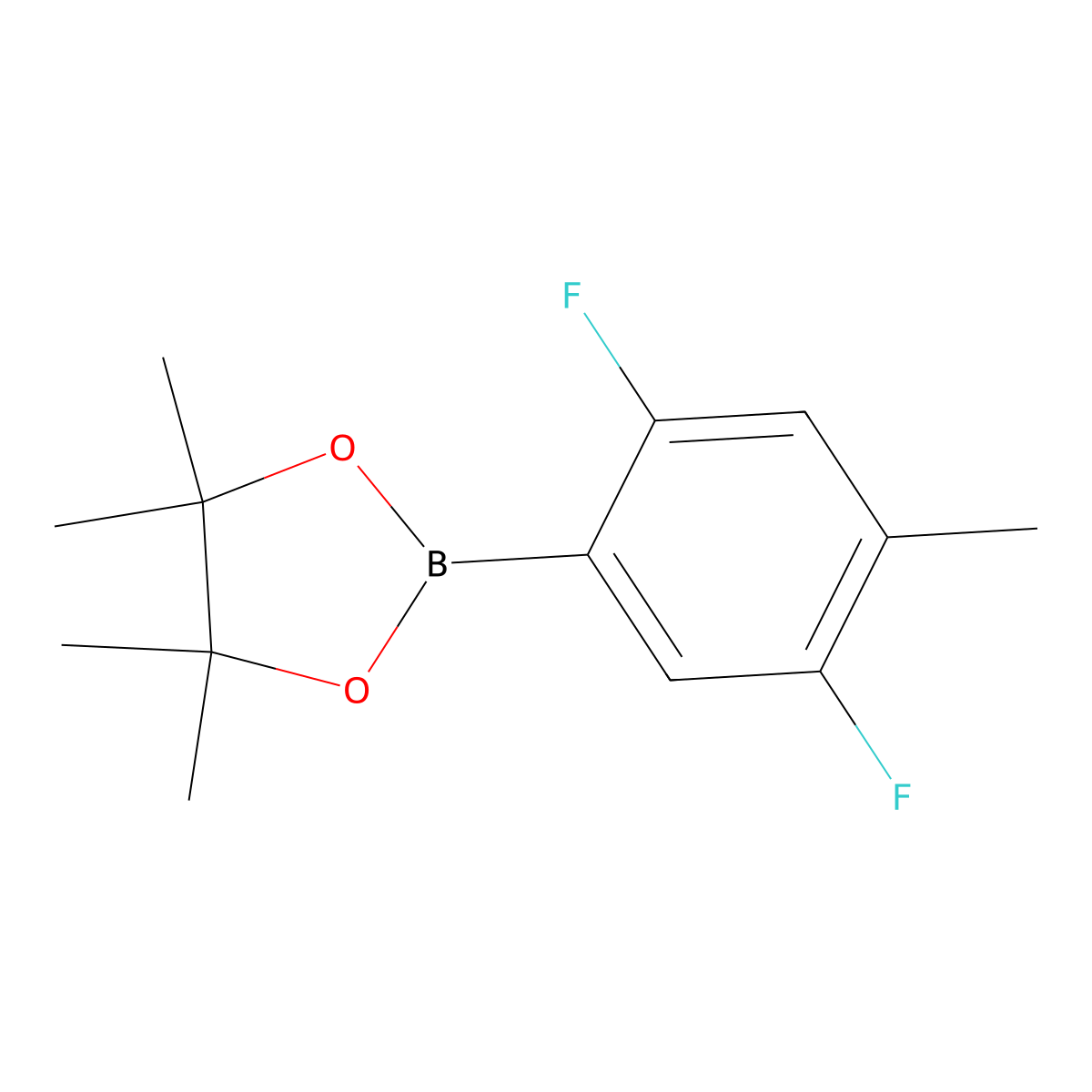 2-(2,5-Difluoro-4-methylphenyl)-4,4,5,5-tetramethyl-1,3,2-dioxaborolane molecular structure, CAS 1116681-97-0