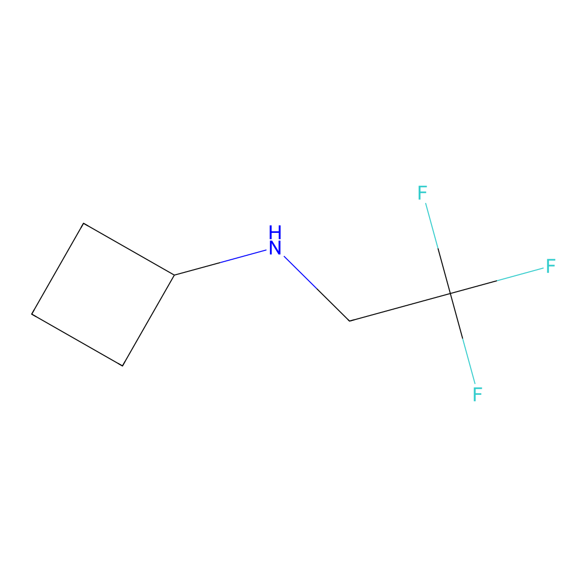 N-(2,2,2-trifluoroethyl)cyclobutanamine molecular structure, CAS 1116744-54-7
