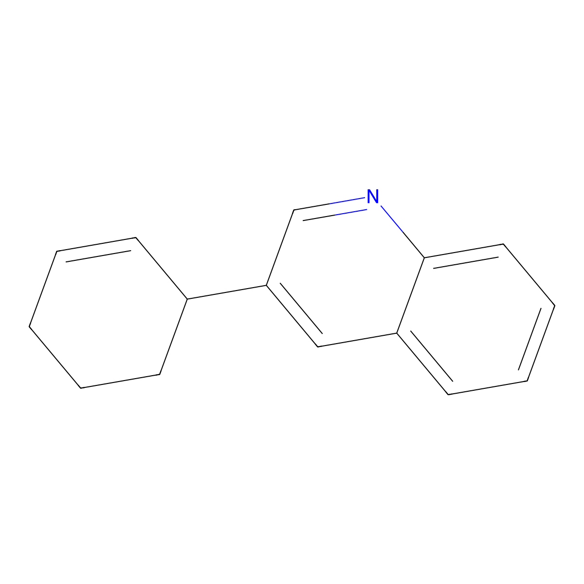 3-(2-Cyclohexenyl)quinoline molecular structure, CAS 111678-27-4
