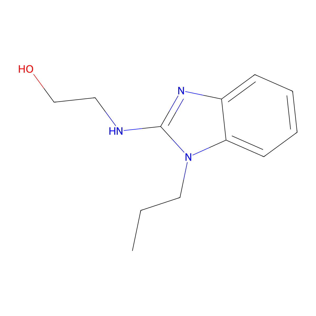 2-[(1-propyl-1H-benzimidazol-2-yl)amino]ethanol molecular structure, CAS 111678-86-5