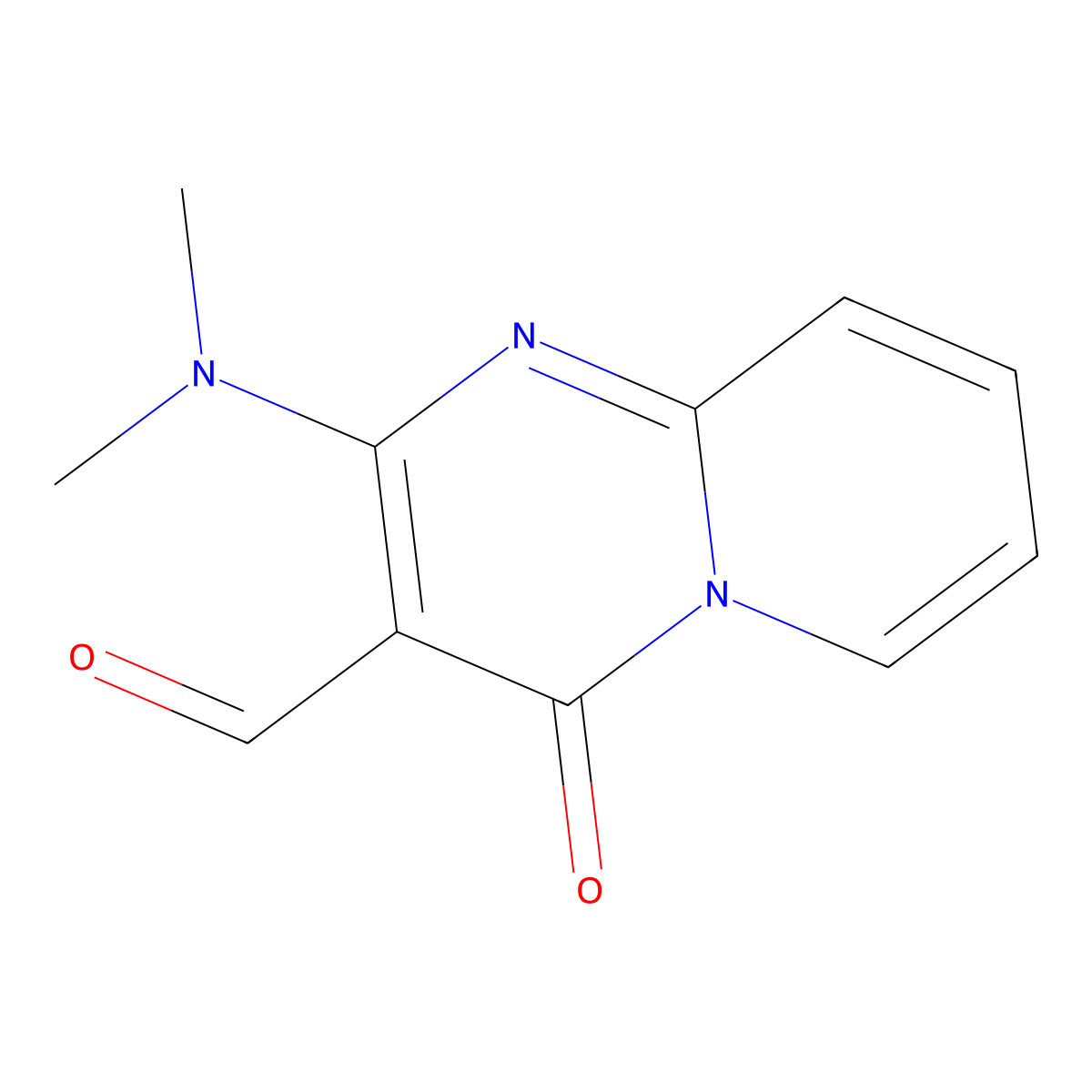2-(dimethylamino)-4-oxo-4H-pyrido[1,2-a]pyrimidine-3-carbaldehyde molecular structure, CAS 111680-71-8