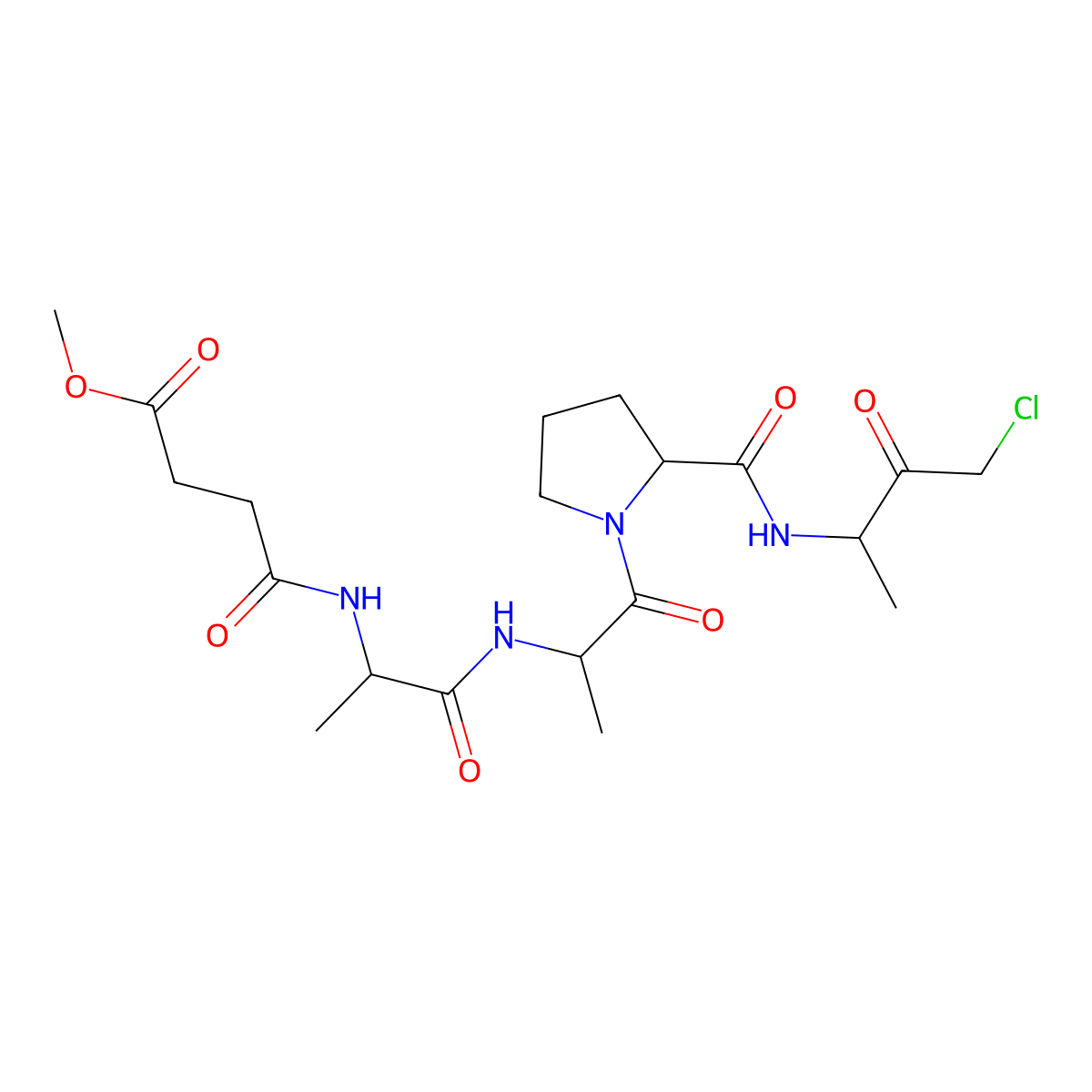 MeOSuc-Ala-Ala-Pro-Ala-Chloromethylketone molecular structure, CAS 111682-13-4
