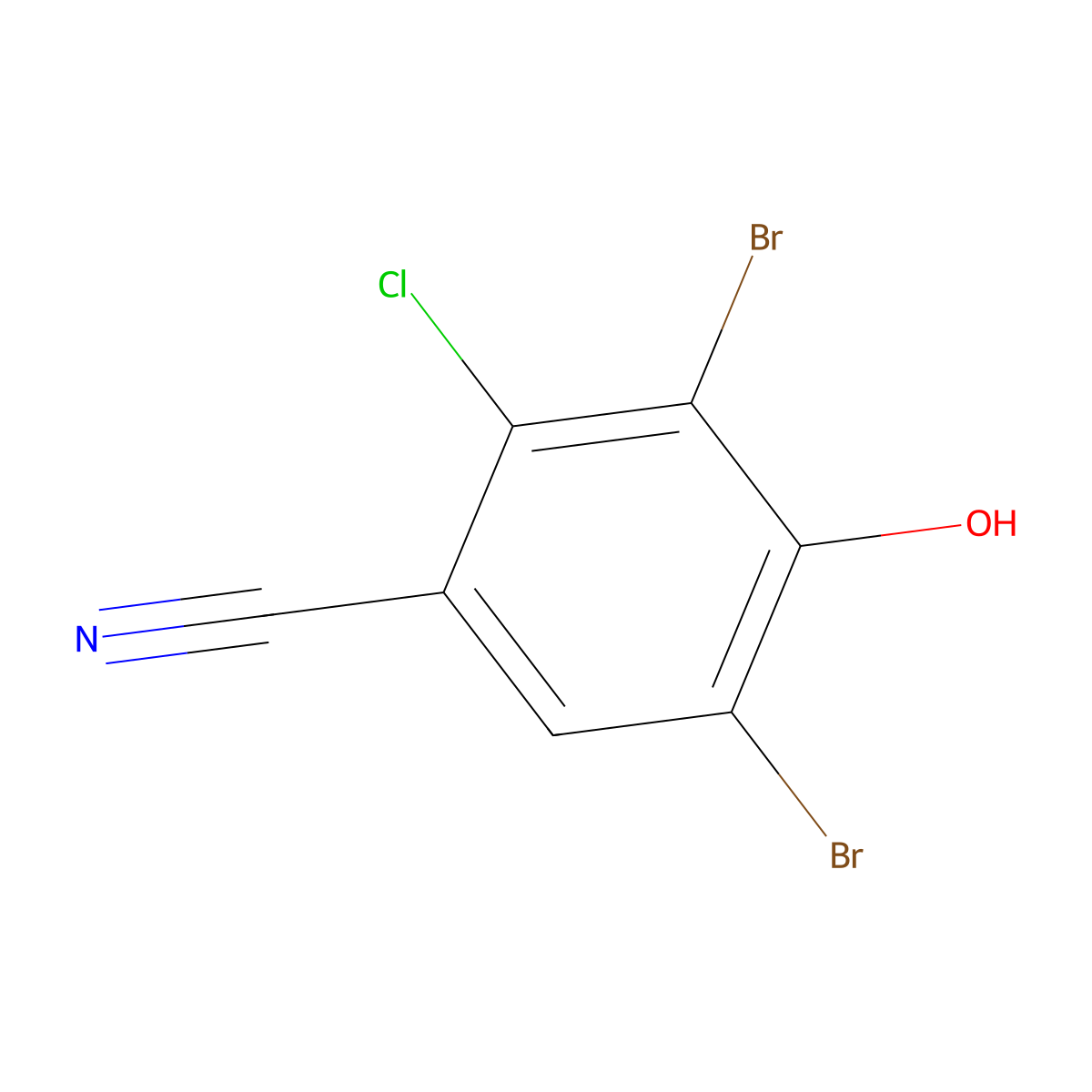 3,5-Dibromo-2-chloro-4-hydroxybenzonitrile molecular structure, CAS 111698-41-0