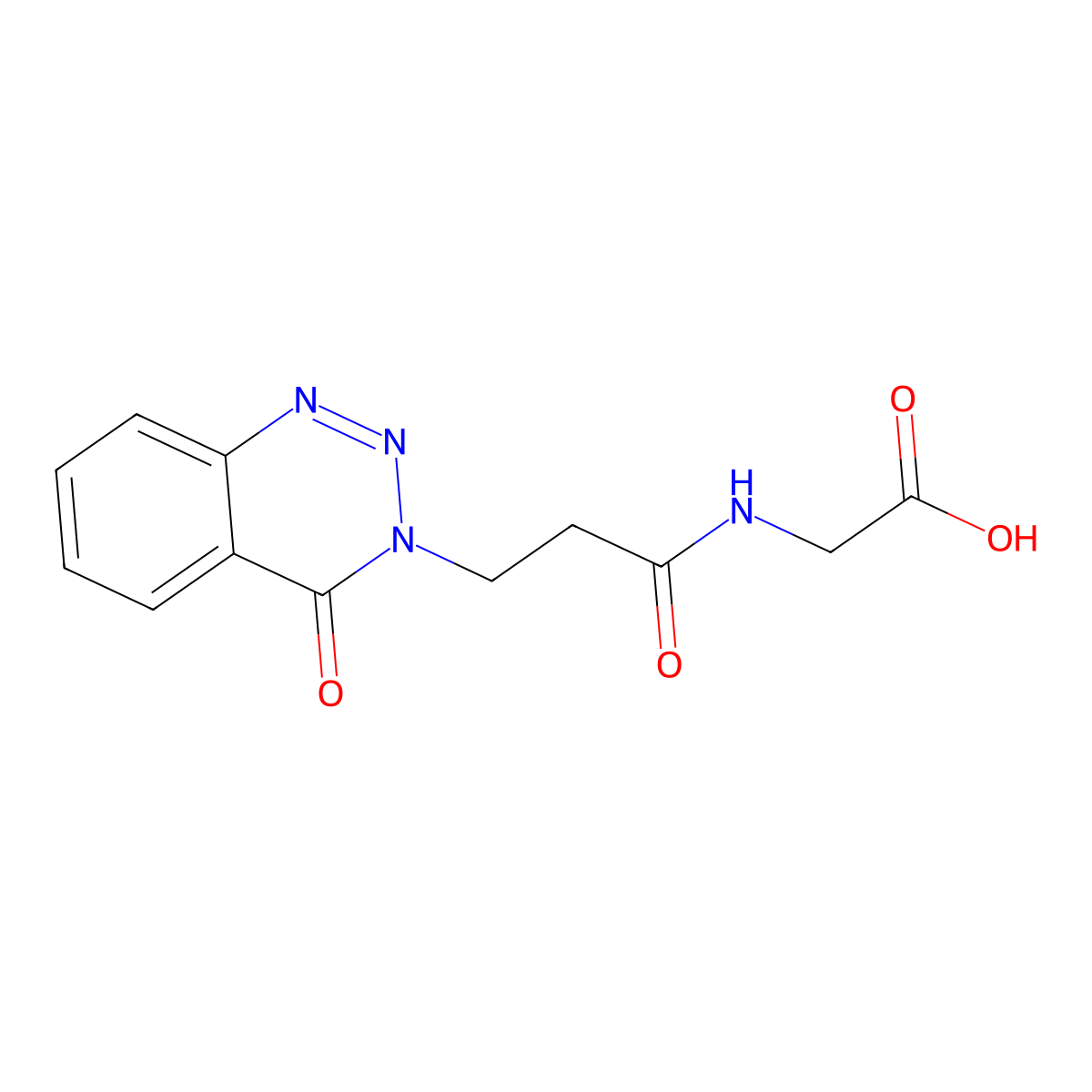 2-[3-(4-Oxo-1,2,3-benzotriazin-3-yl)propanoylamino]acetic acid molecular structure, CAS 111698-93-2