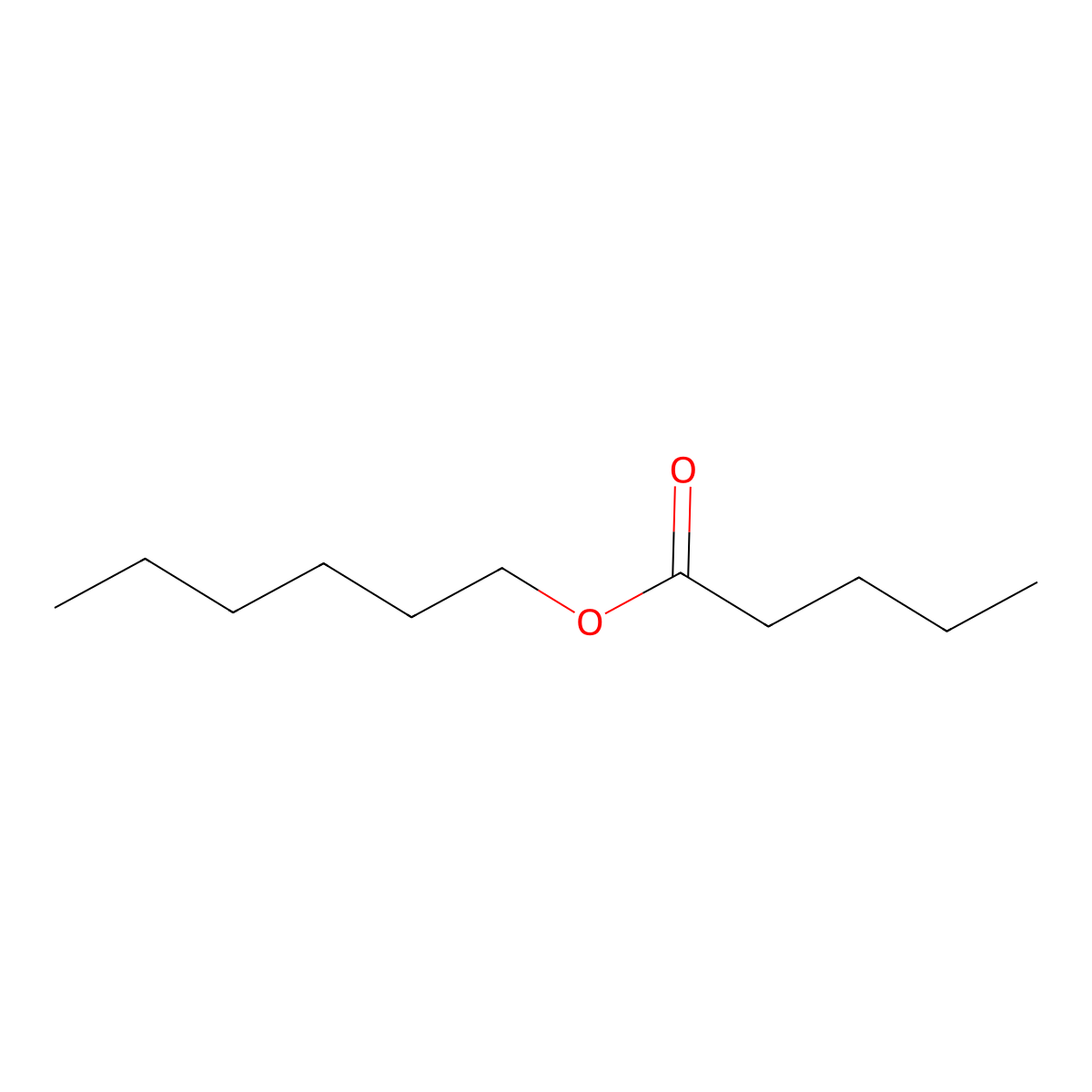 Hexyl valerate molecular structure, CAS 1117-59-5