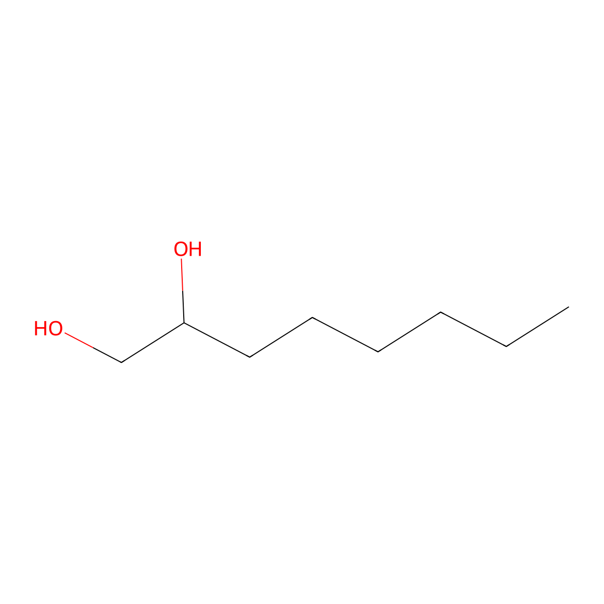 1,2-Octanediol molecular structure, CAS 1117-86-8