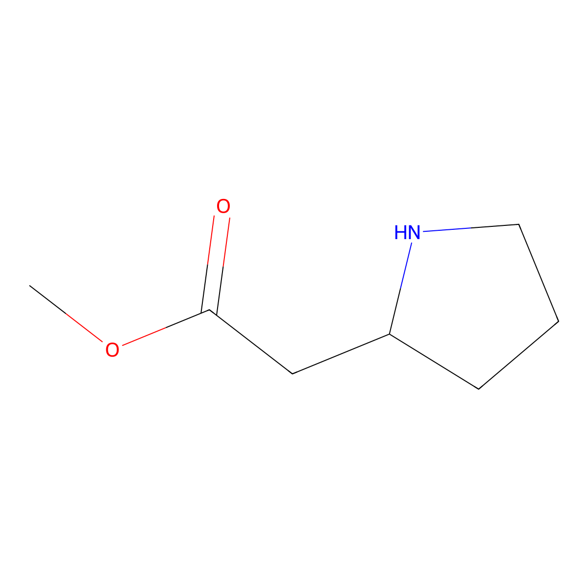 Methyl 2-(pyrrolidin-2-yl)acetate molecular structure, CAS 111704-98-4