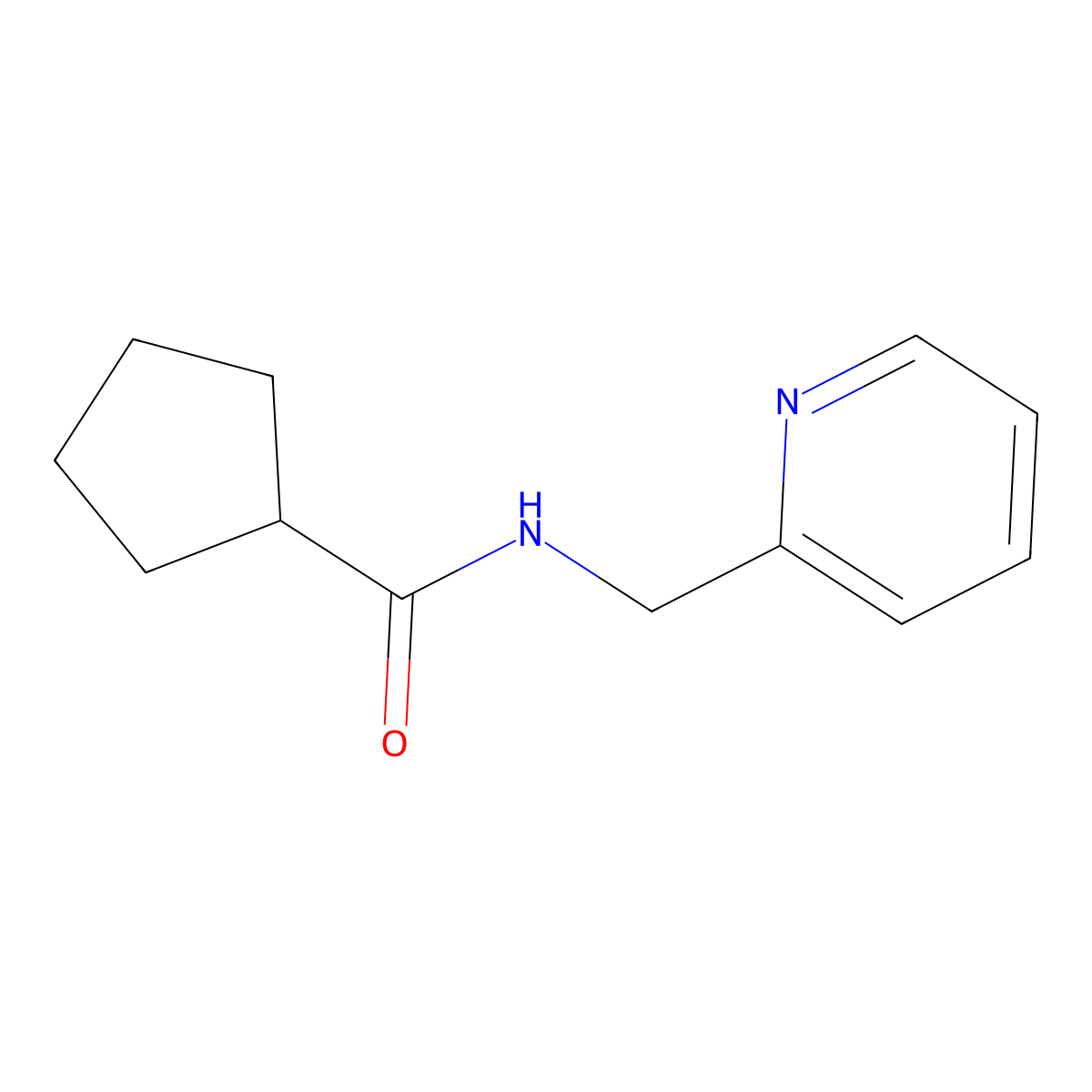 N-(pyridin-2-ylmethyl)cyclopentanecarboxamide molecular structure, CAS 111711-37-6