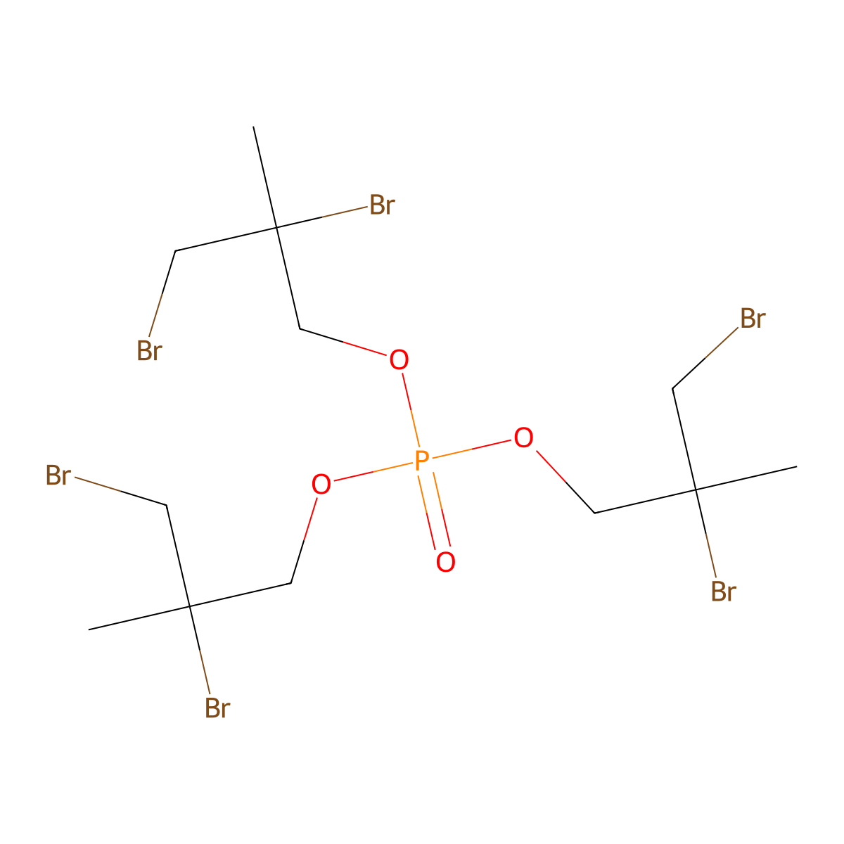 Tris(2-methyl-2,3-dibromopropyl)phosphate molecular structure, CAS 111712-46-0