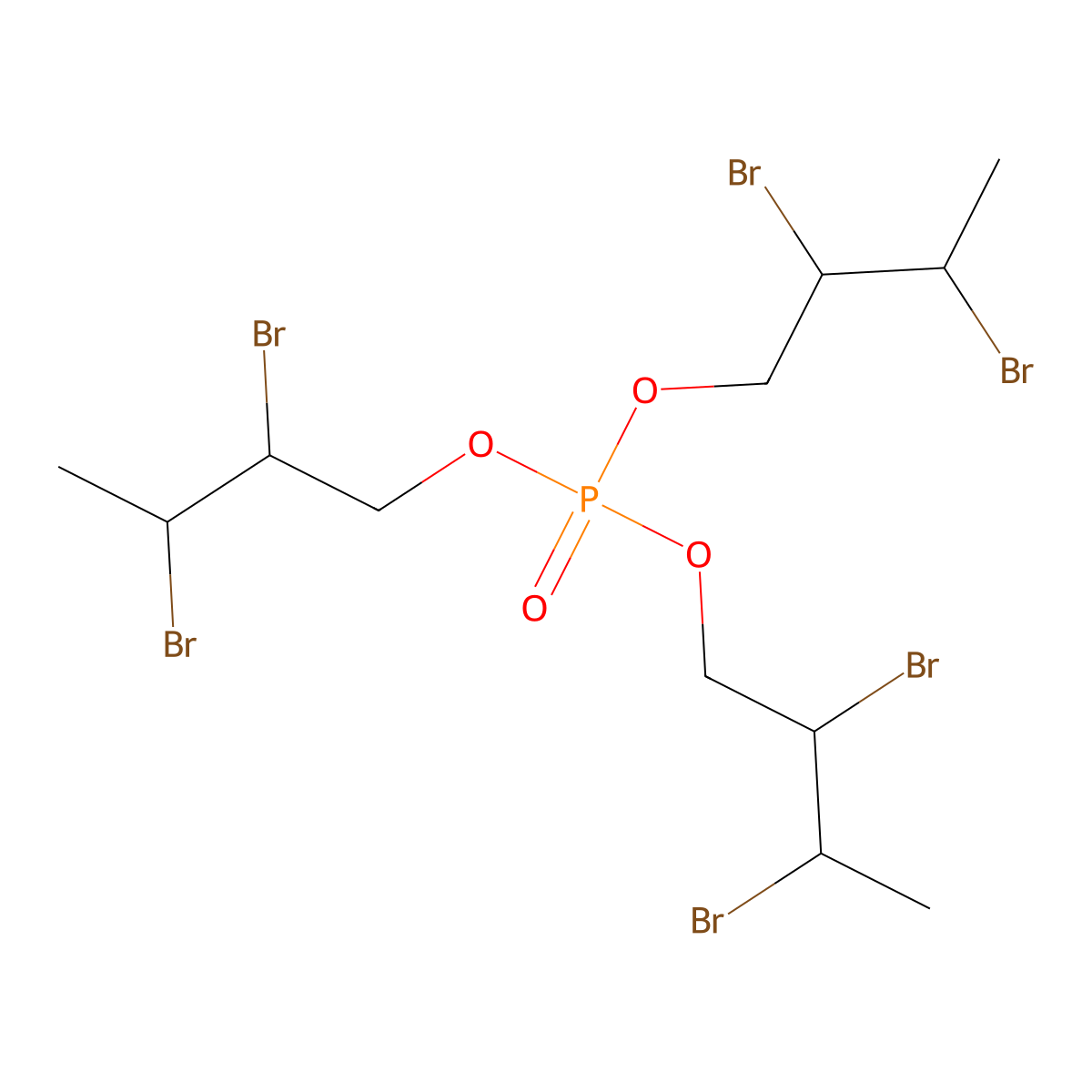 Tris(2,3-dibromobutyl) phosphate molecular structure, CAS 111712-47-1
