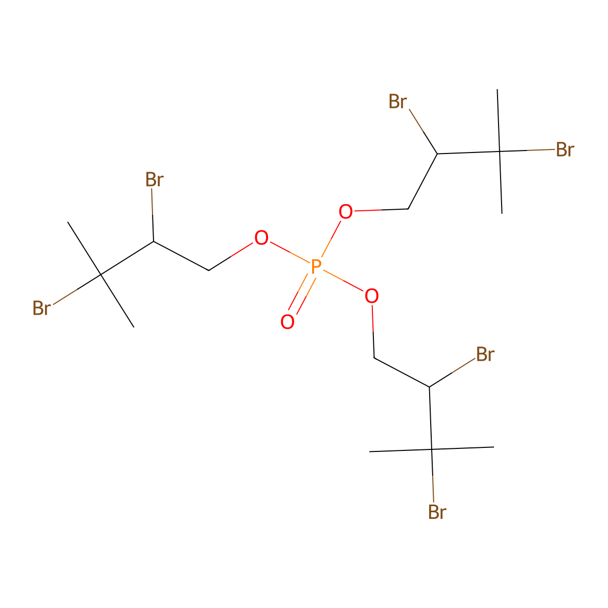 Tris(3-methyl-2,3-dibromobutyl)phosphate molecular structure, CAS 111712-48-2