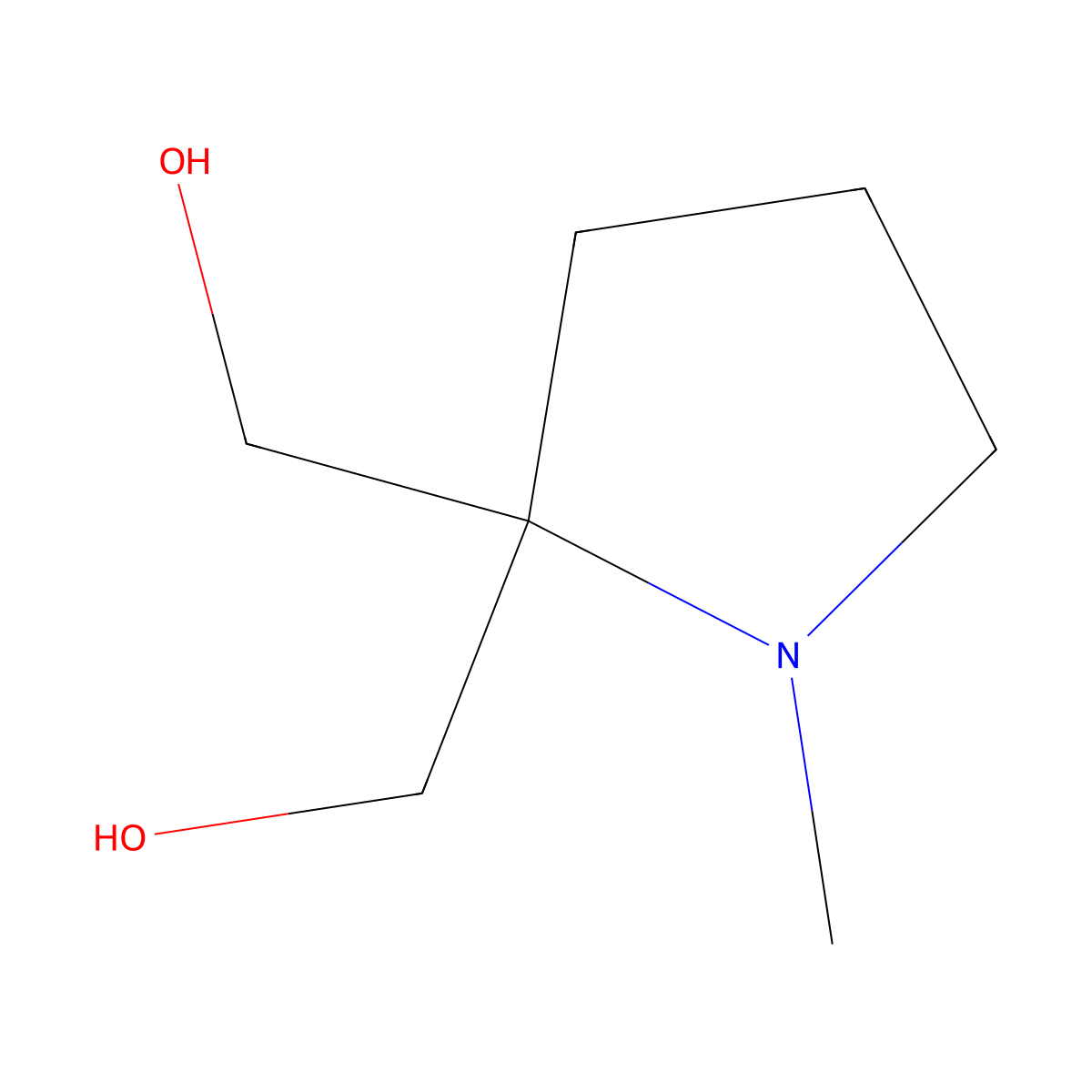 [2-(Hydroxymethyl)-1-methylpyrrolidin-2-yl]methanol molecular structure, CAS 111722-58-8