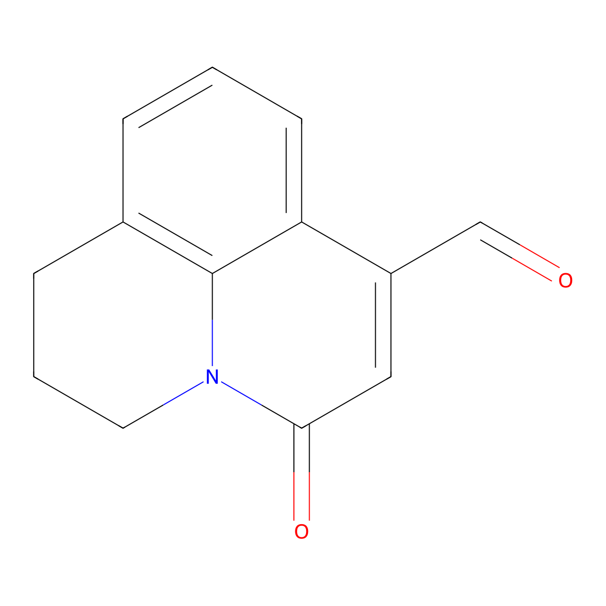 5-oxo-2,3-dihydro-1H,5H-pyrido[3,2,1-ij]quinoline-7-carbaldehyde molecular structure, CAS 111724-62-0