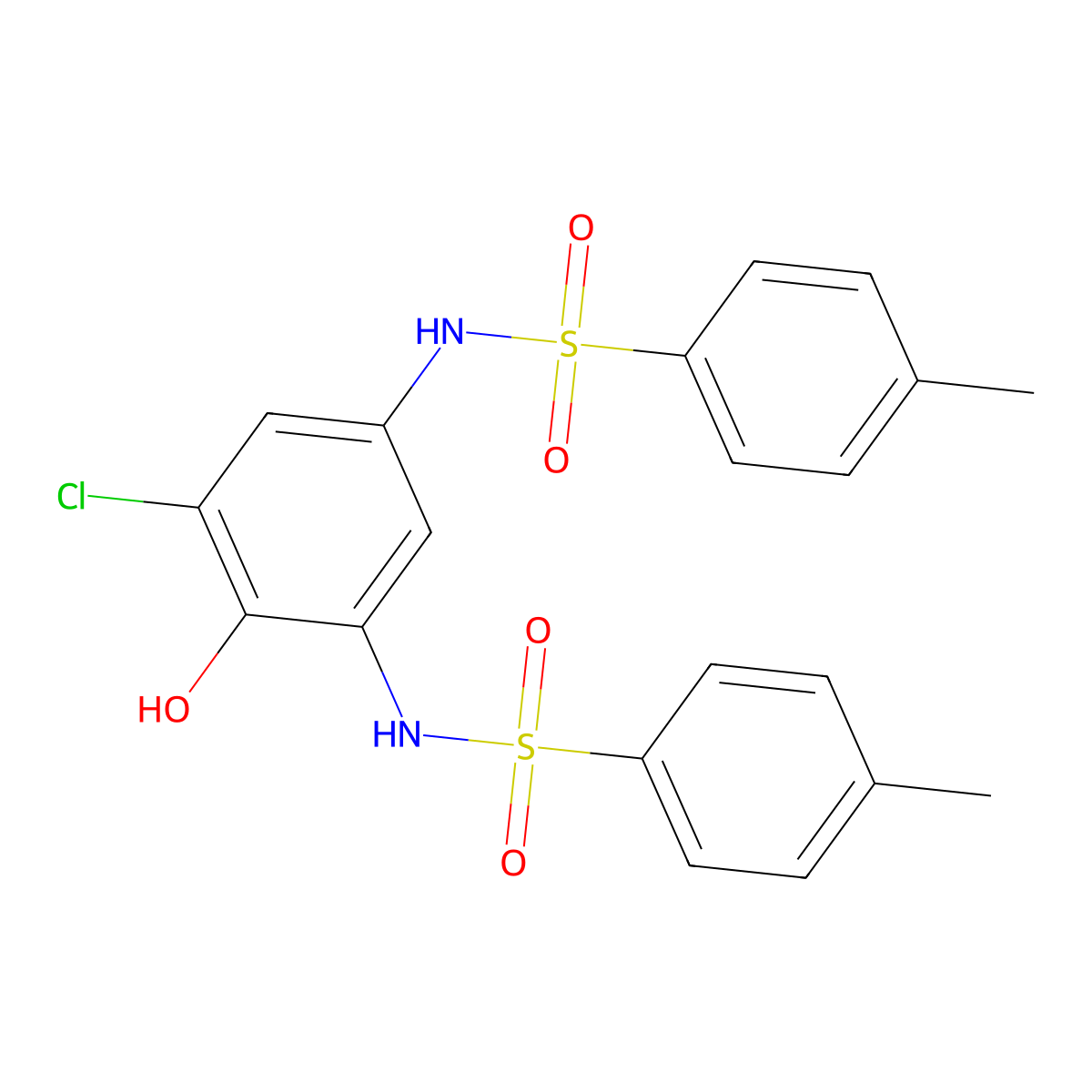 N-[3-chloro-4-hydroxy-5-[(4-methylphenyl)sulfonylamino]phenyl]-4-methylbenzenesulfonamide molecular structure, CAS 111726-03-5