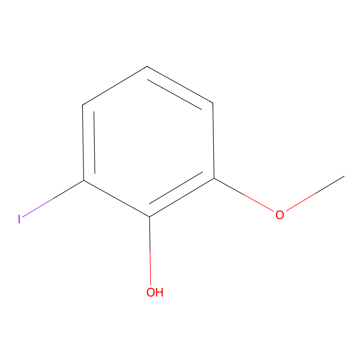 2-Iodo-6-methoxyphenol molecular structure, CAS 111726-46-6