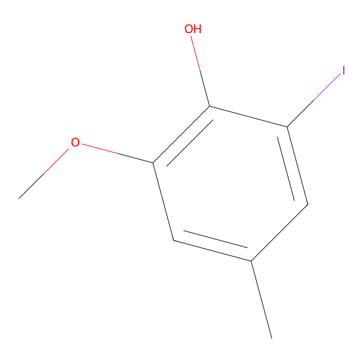 Phenol, 2-iodo-6-methoxy-4-methyl- molecular structure, CAS 111726-48-8