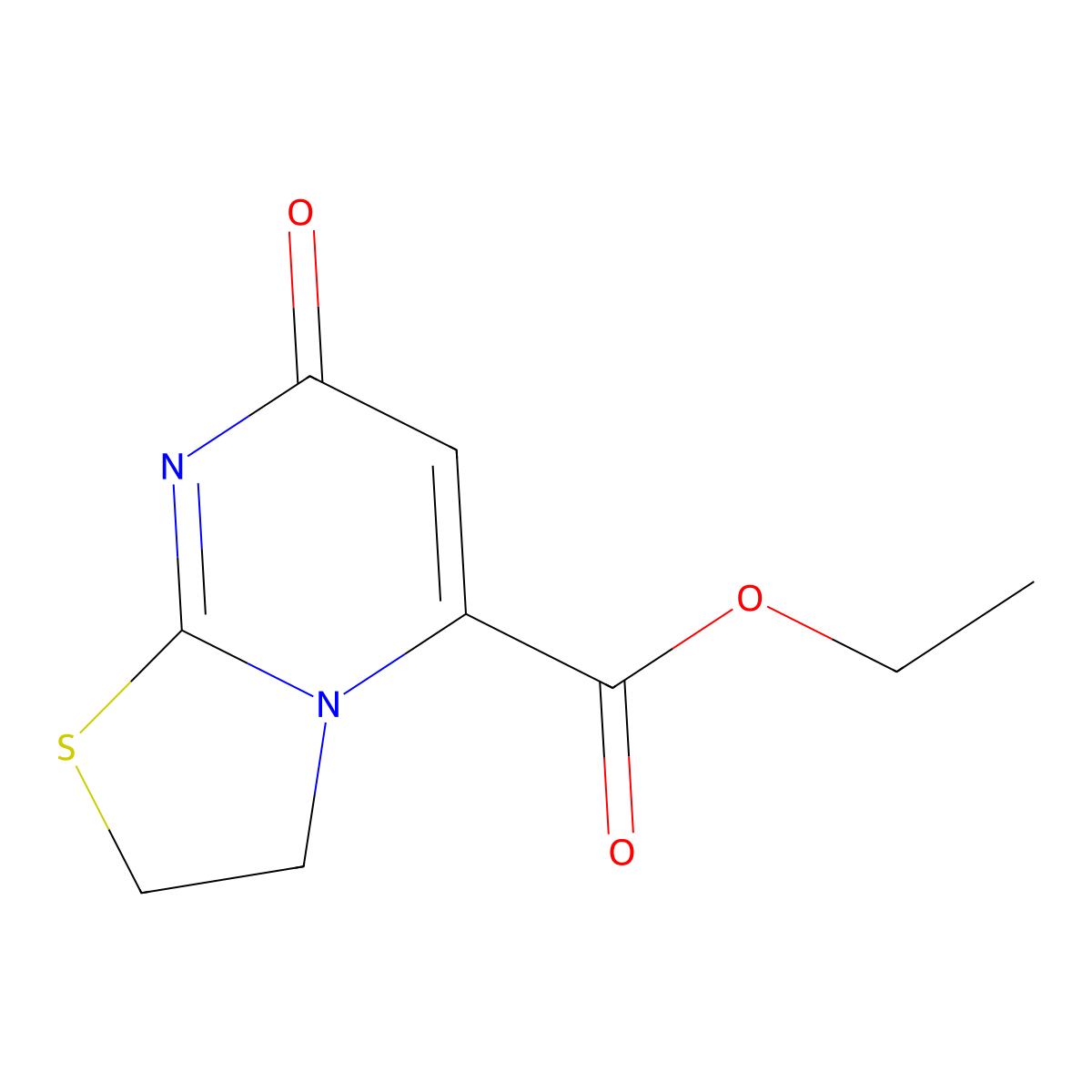 ethyl 7-oxo-2,3-dihydro-7H-[1,3]thiazolo[3,2-a]pyrimidine-5-carboxylate molecular structure, CAS 111730-54-2