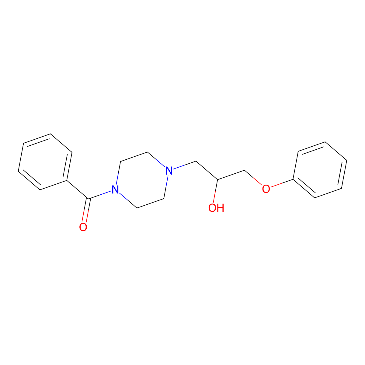 [4-(2-Hydroxy-3-phenoxypropyl)-1-piperazinyl]phenylmethanone molecular structure, CAS 111752-27-3