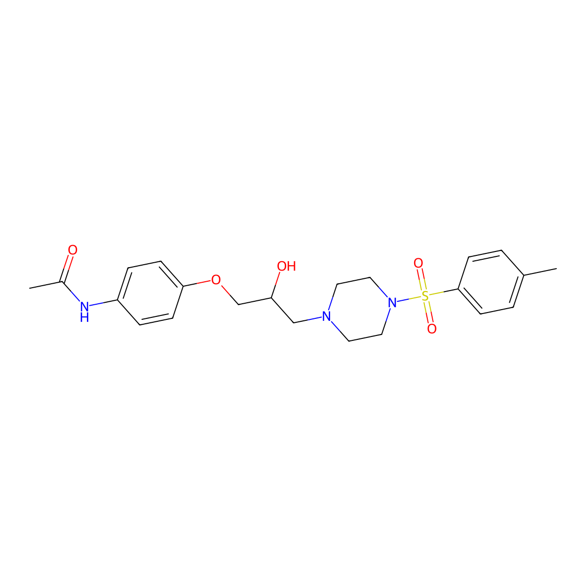 N-(4-(2-hydroxy-3-(4-tosylpiperazin-1-yl)propoxy)phenyl)acetamide molecular structure, CAS 111752-50-2