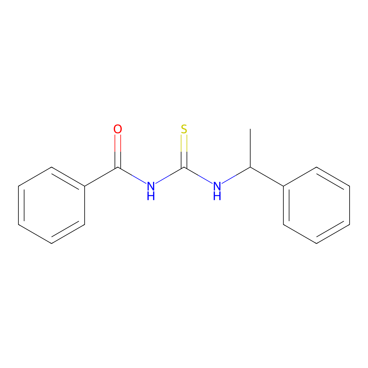 Benzamide, N-[[(1-phenylethyl)amino]thioxomethyl]- molecular structure, CAS 111752-78-4