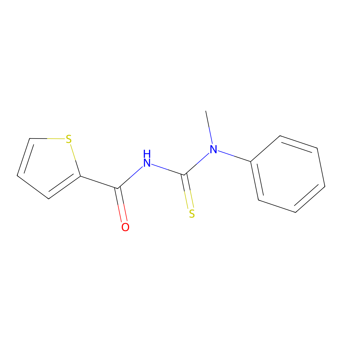 N-[methyl(phenyl)carbamothioyl]thiophene-2-carboxamide molecular structure, CAS 111752-86-4