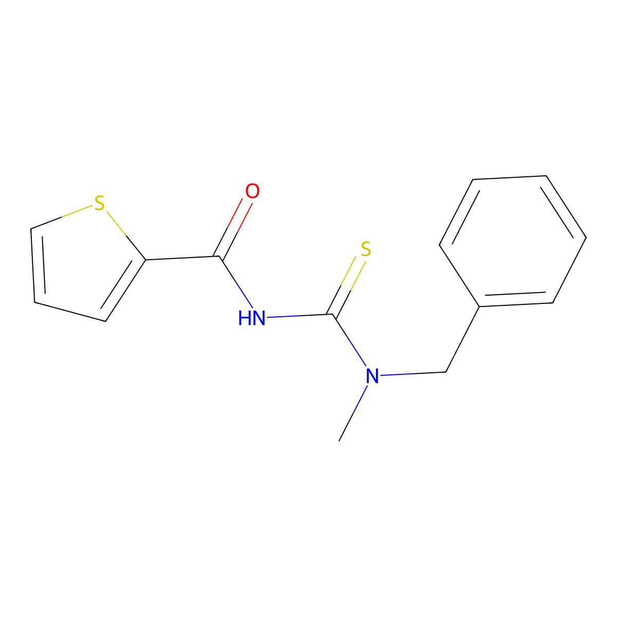 N-[benzyl(methyl)carbamothioyl]thiophene-2-carboxamide molecular structure, CAS 111752-87-5