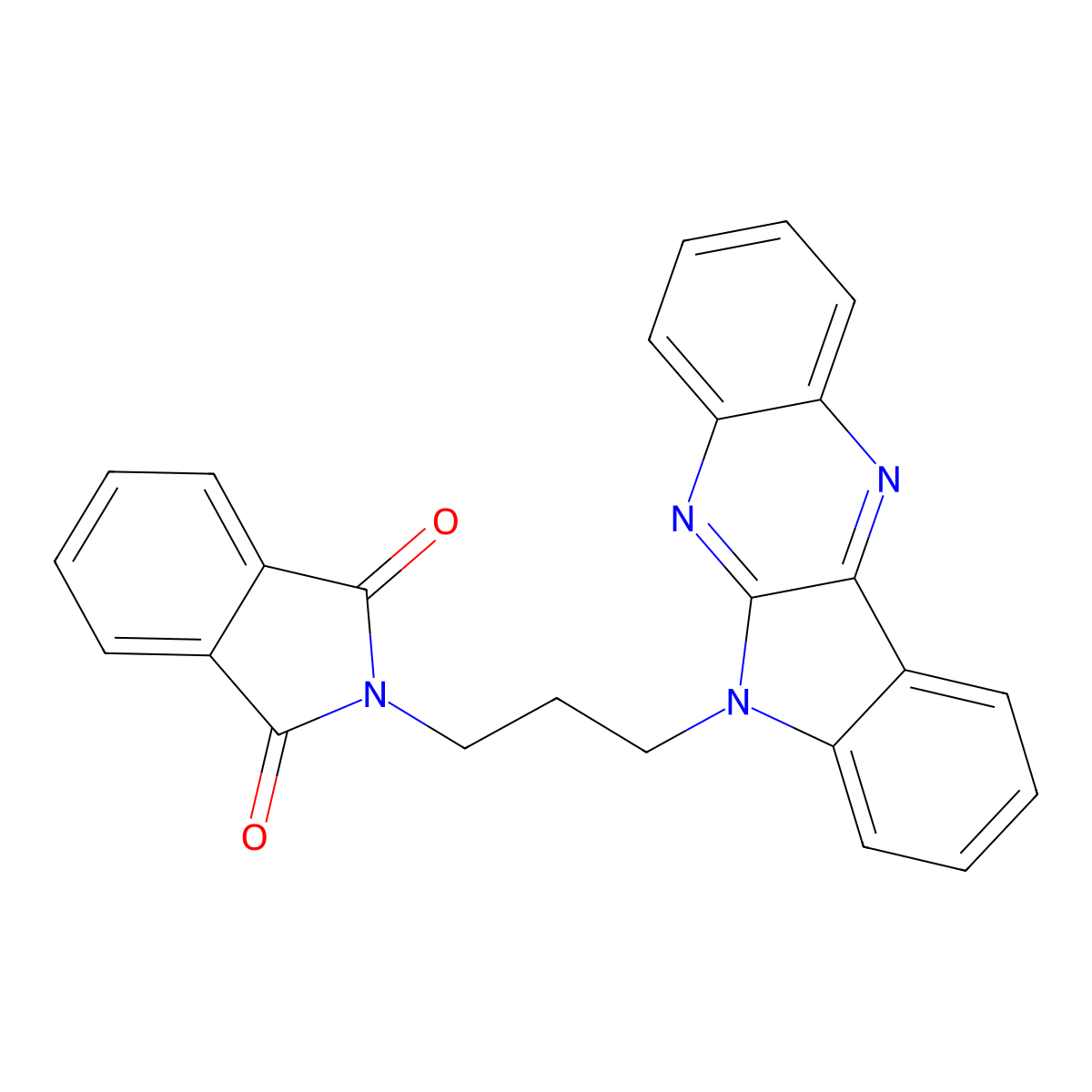 2-[3-(6H-indolo[2,3-b]quinoxalin-6-yl)propyl]-1H-isoindole-1,3(2H)-dione molecular structure, CAS 111756-93-5