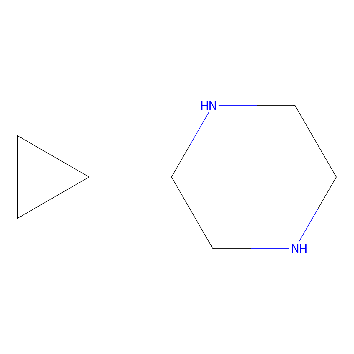 2-Cyclopropylpiperazine molecular structure, CAS 111759-96-7