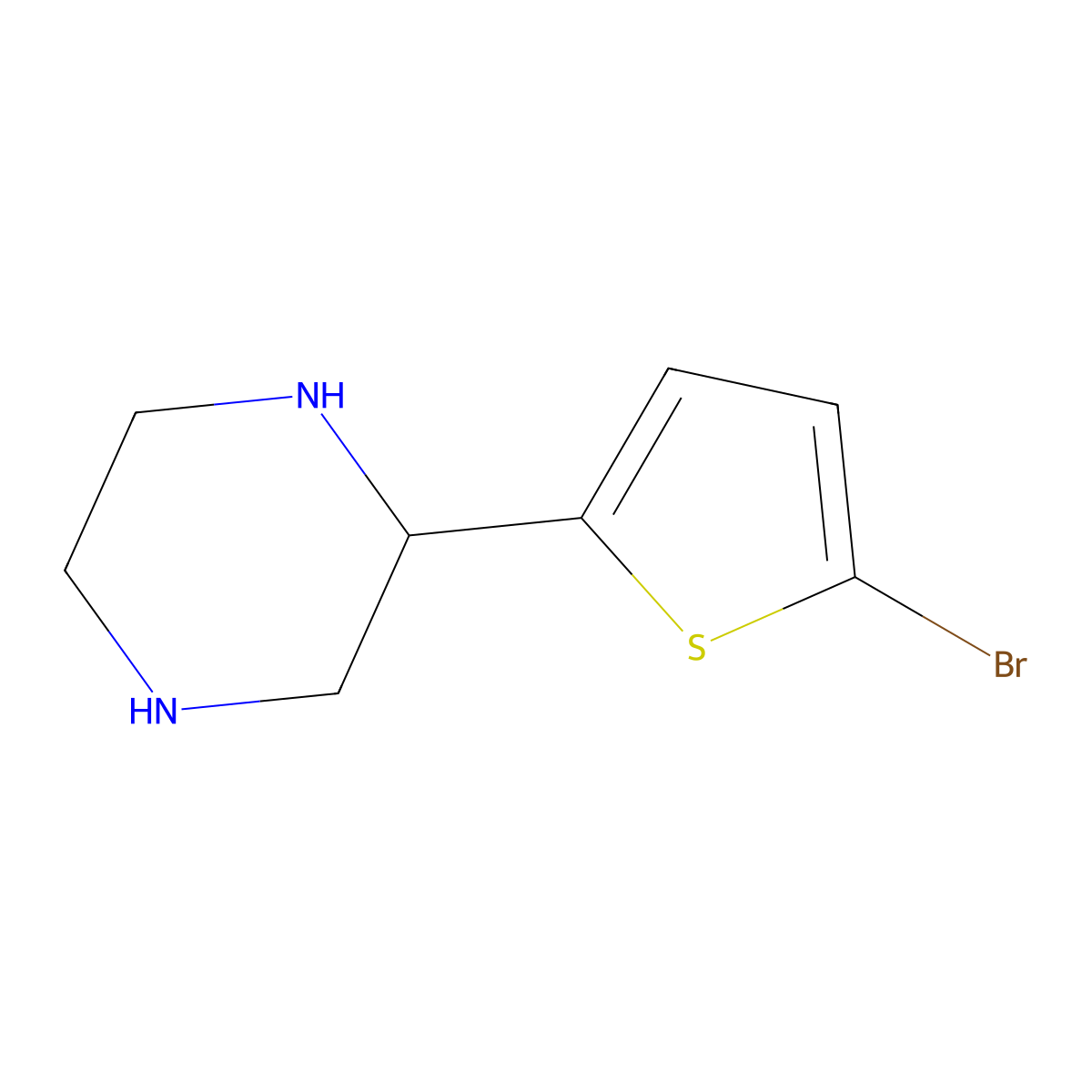 2-(5-Bromothiophen-2-yl)piperazine molecular structure, CAS 111760-29-3