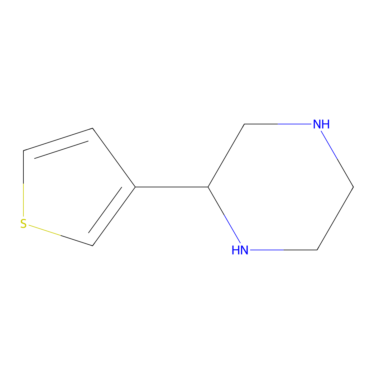 2-(Thiophen-3-yl)piperazine molecular structure, CAS 111760-38-4