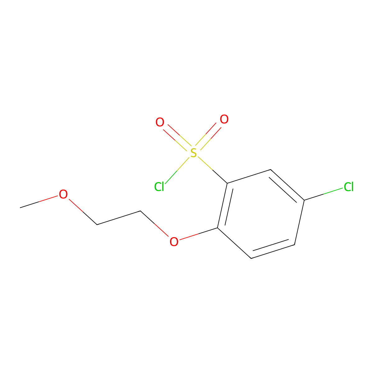 5-Chloro-2-(2-methoxyethoxy)benzene-1-sulfonyl chloride molecular structure, CAS 111762-21-1