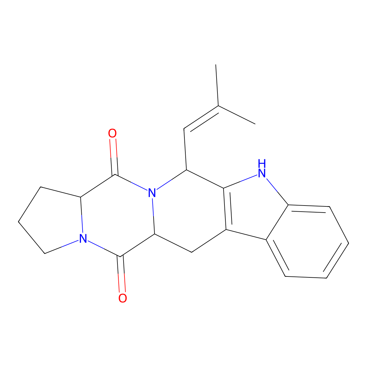 Demethoxyfumitremorgin C molecular structure, CAS 111768-16-2