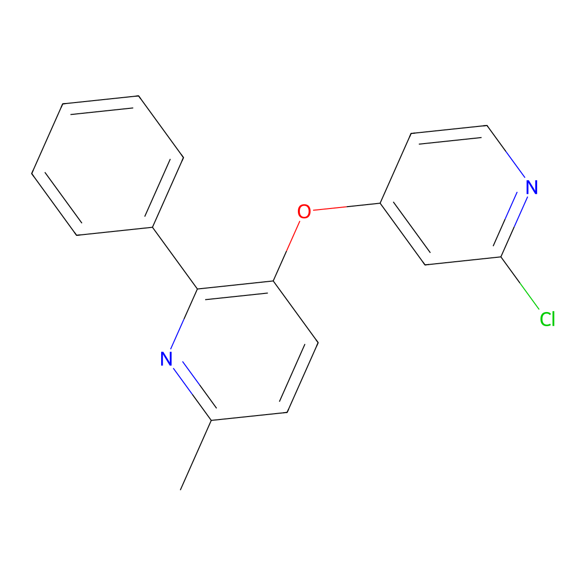 3-((2-Chloropyridin-4-yl)oxy)-6-methyl-2-phenylpyridine molecular structure, CAS 1117684-43-1