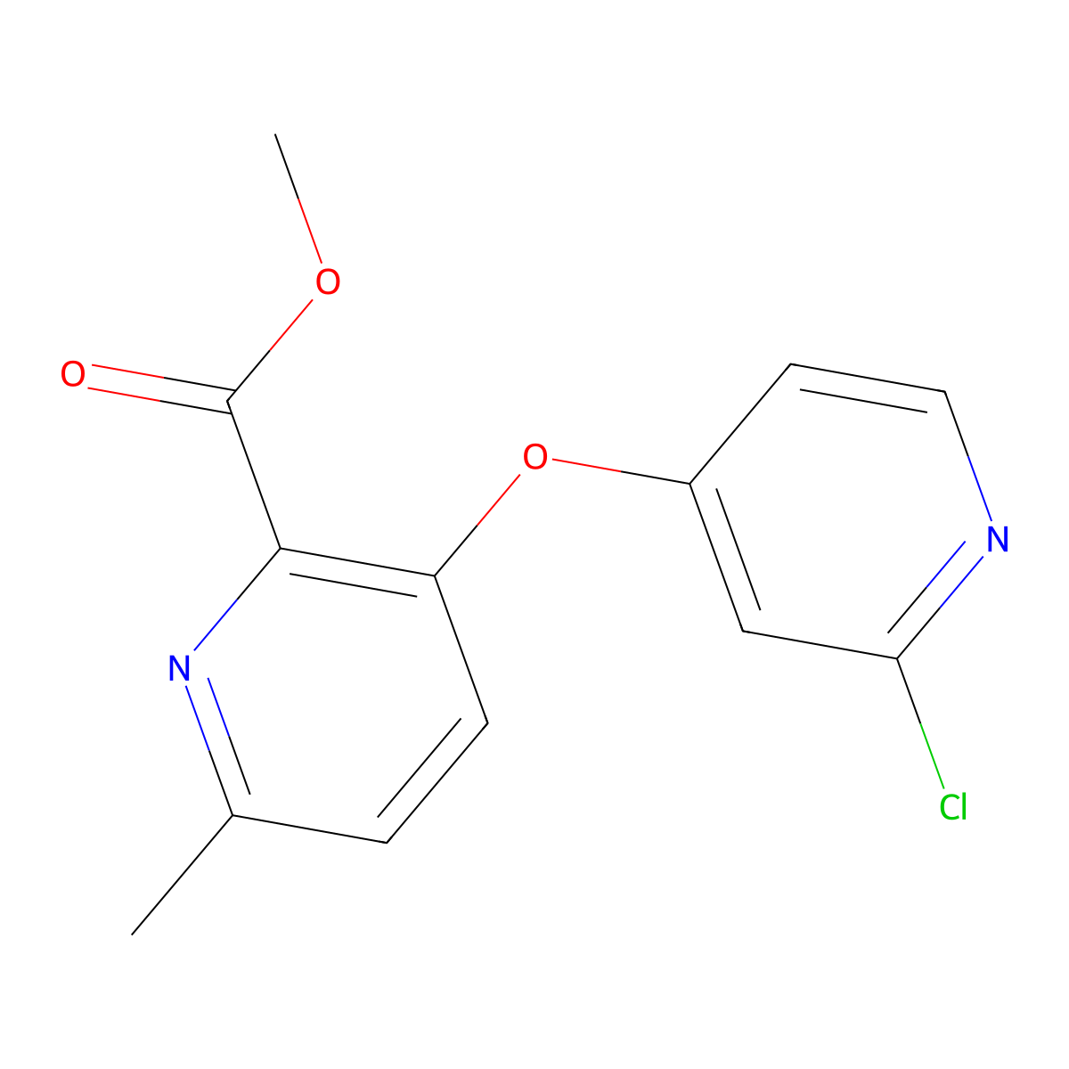 Methyl 3-((2-chloropyridin-4-yl)oxy)-6-methylpicolinate molecular structure, CAS 1117684-86-2