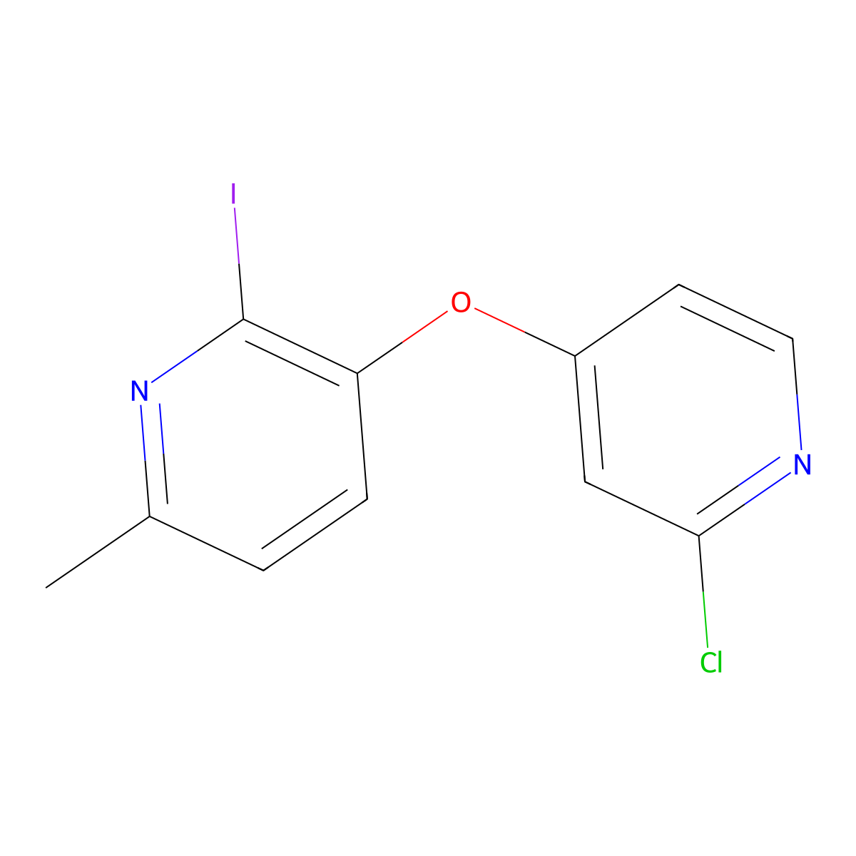 3-(2-Chloropyridin-4-yl)oxy-2-iodo-6-methyl-pyridine molecular structure, CAS 1117686-42-6