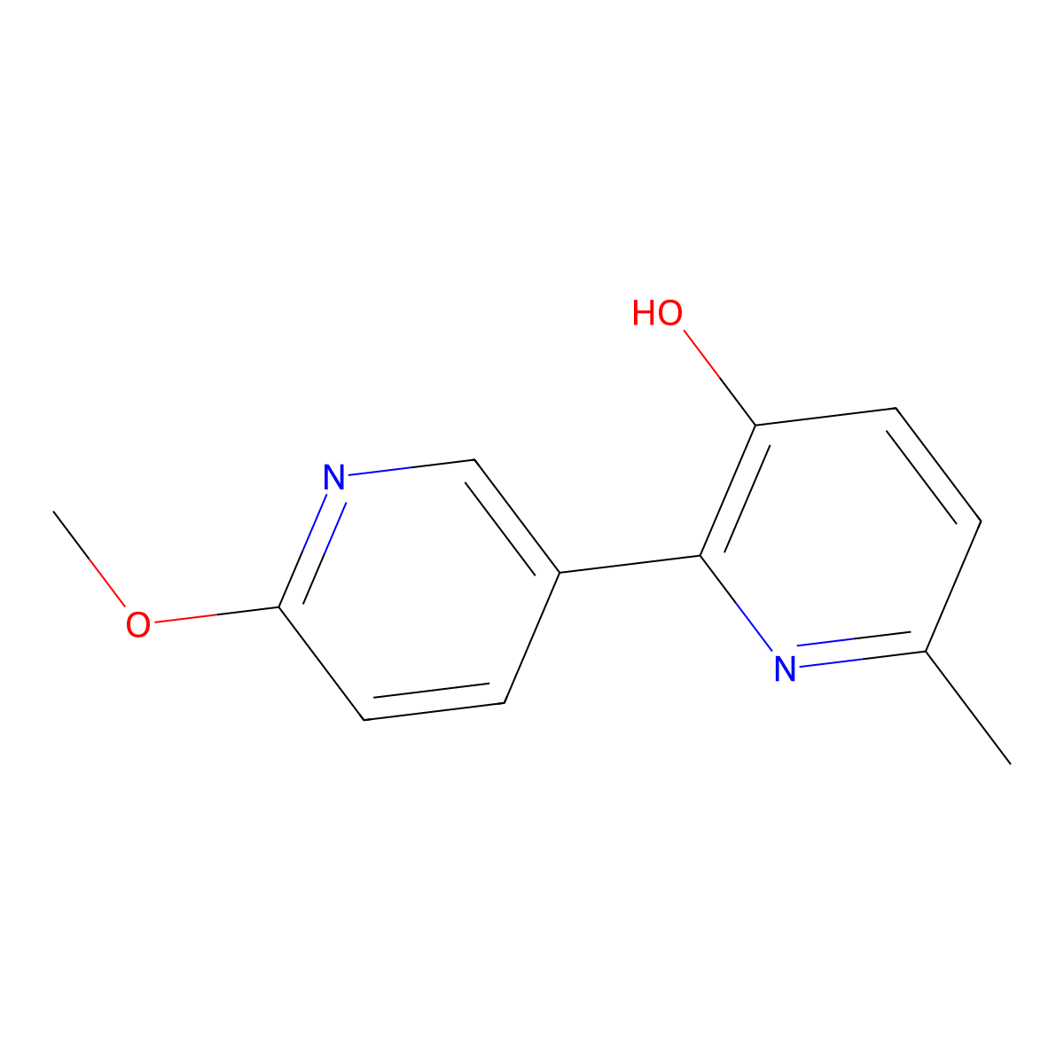 2-(6-Methoxypyridin-3-yl)-6-methylpyridin-3-ol molecular structure, CAS 1117686-51-7