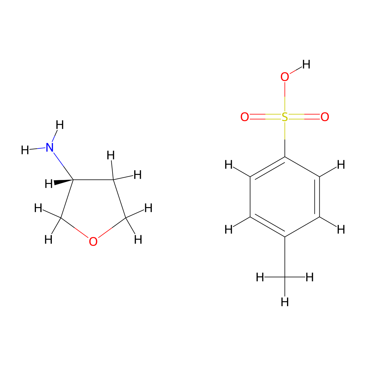 4-Methylbenzene-1-sulfonic acid--(3R)-oxolan-3-amine (1/1) molecular structure, CAS 111769-27-8