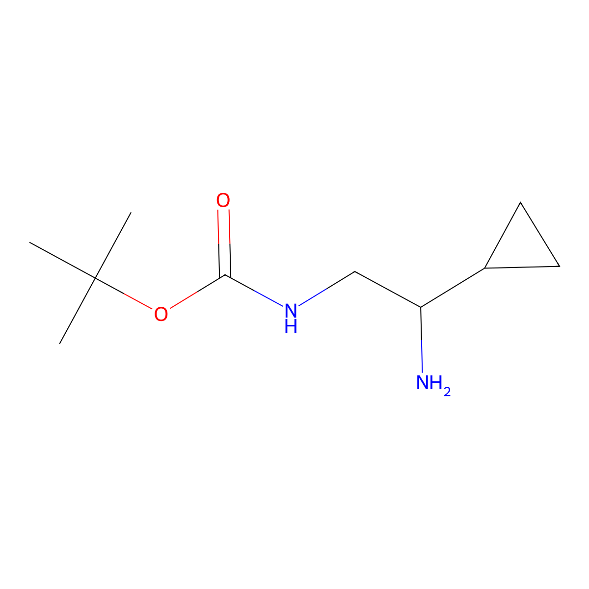 tert-butyl N-(2-amino-2-cyclopropylethyl)carbamate molecular structure, CAS 1117693-58-9
