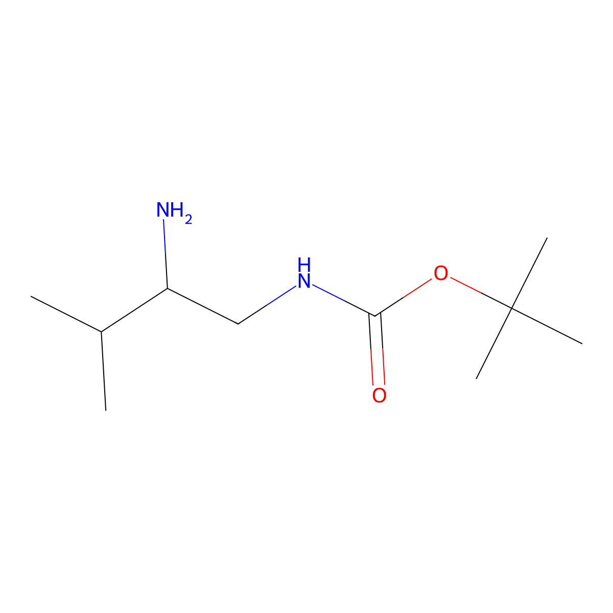 tert-butyl N-(2-amino-3-methylbutyl)carbamate molecular structure, CAS 1117693-61-4