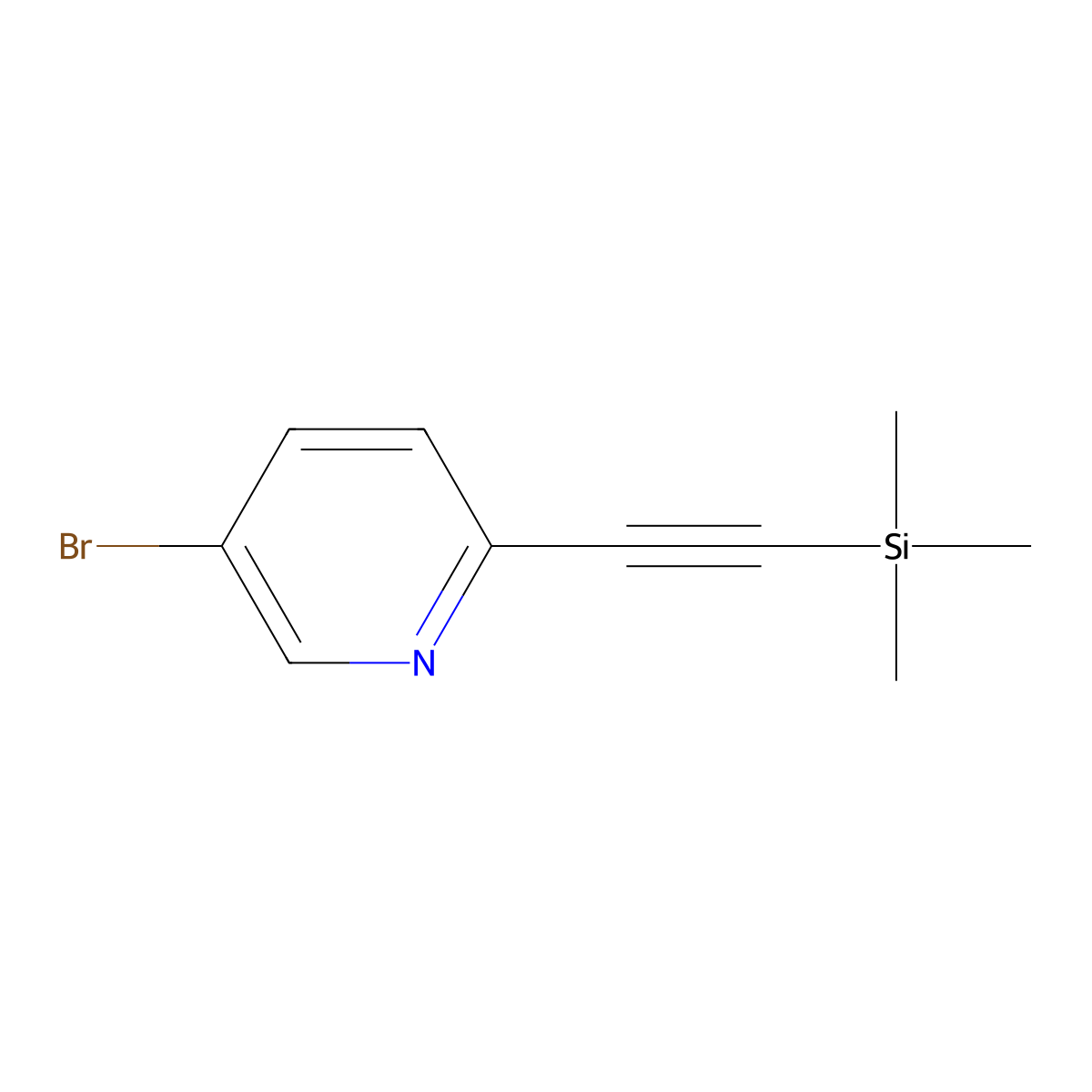 5-Bromo-2-[2-(trimethylsilyl)ethynyl]pyridine molecular structure, CAS 111770-80-0