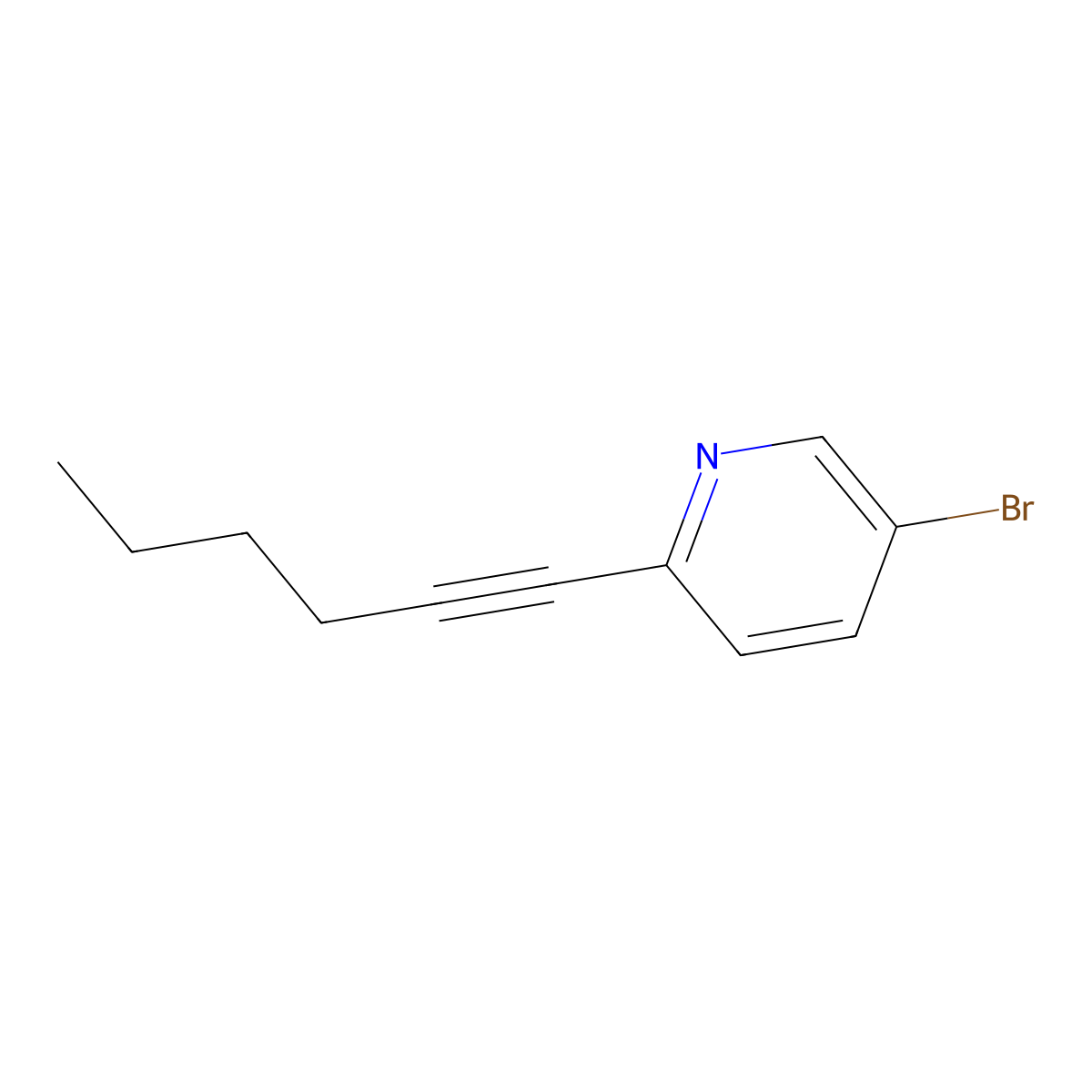 5-Bromo-2-(hex-1-YN-1-YL)pyridine molecular structure, CAS 111770-81-1