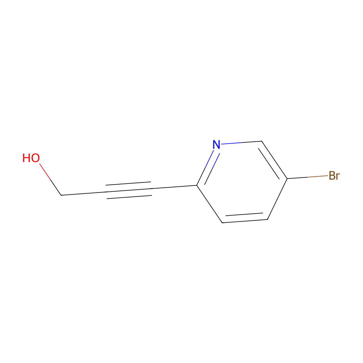 3-(5-Bromopyridin-2-yl)prop-2-yn-1-ol molecular structure, CAS 111770-82-2