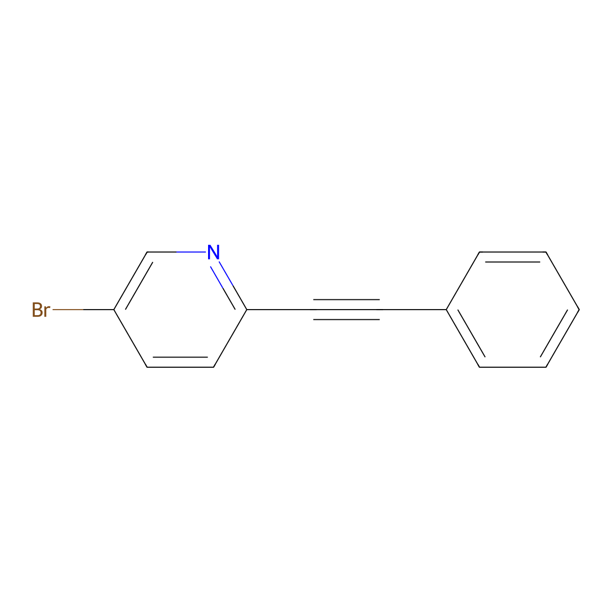 5-Bromo-2-(2-phenylethynyl)pyridine molecular structure, CAS 111770-84-4